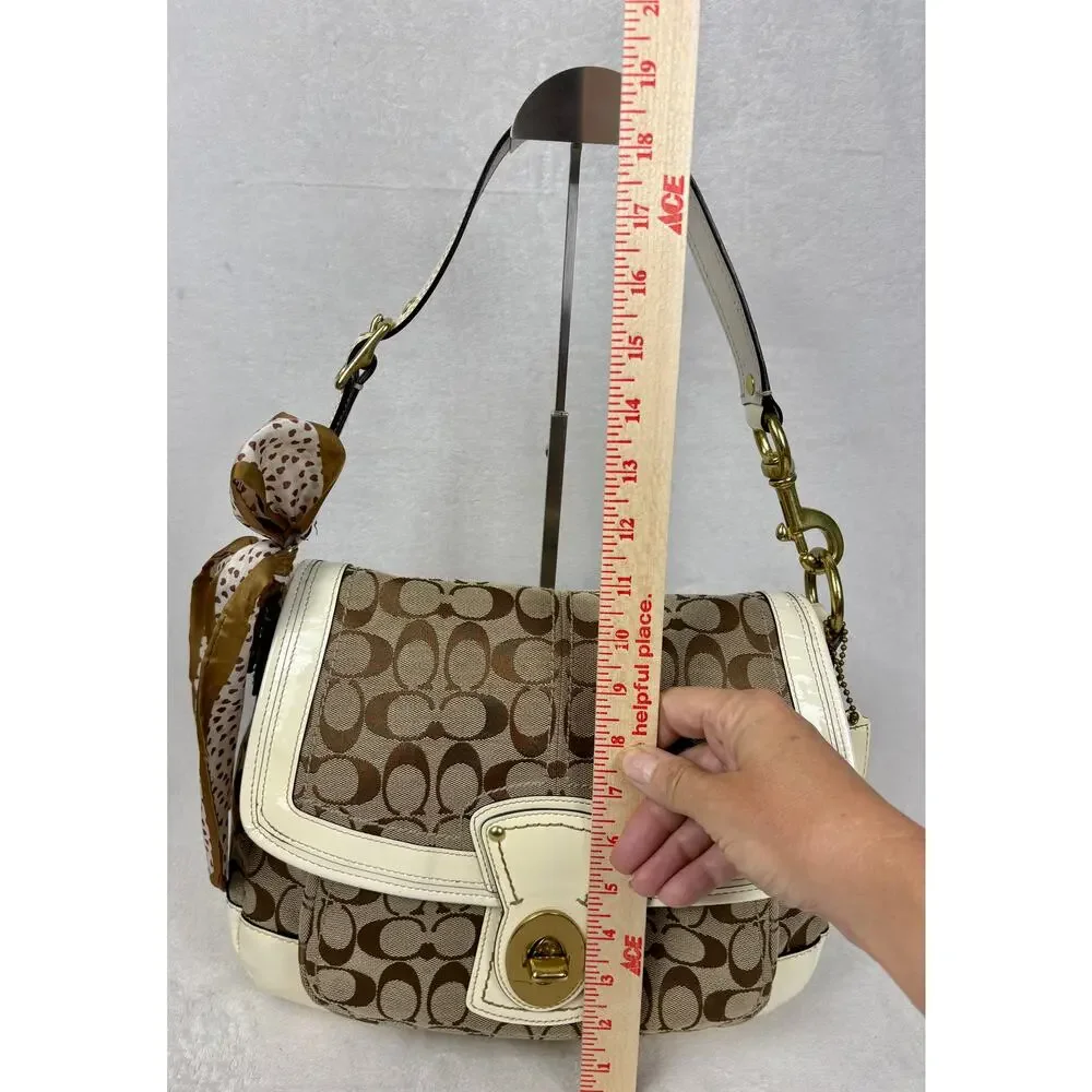 Coach Vintage Y2K Legacy Signature Slim Flap Shoulder Bag with Scarf - Picture 14 of 16
